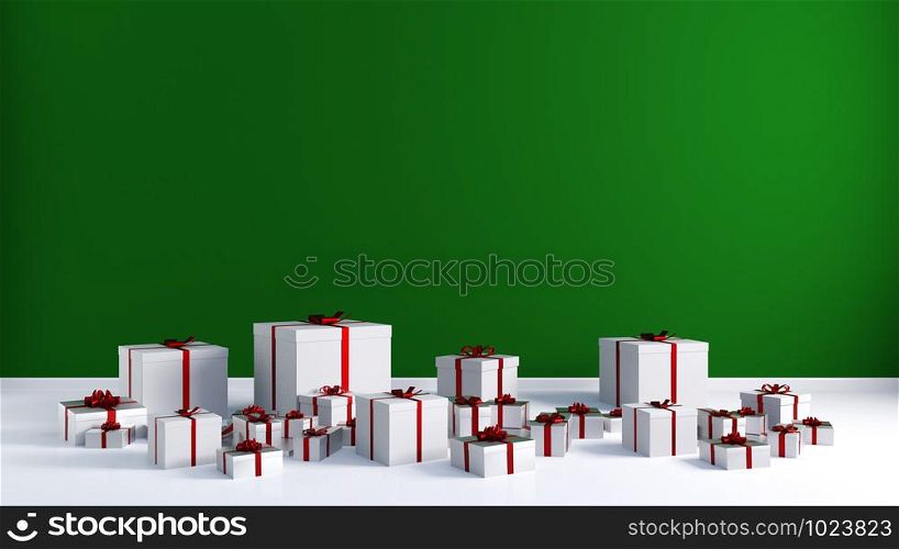 Christmas Background on Green as a Festive Abstract. Christmas Background