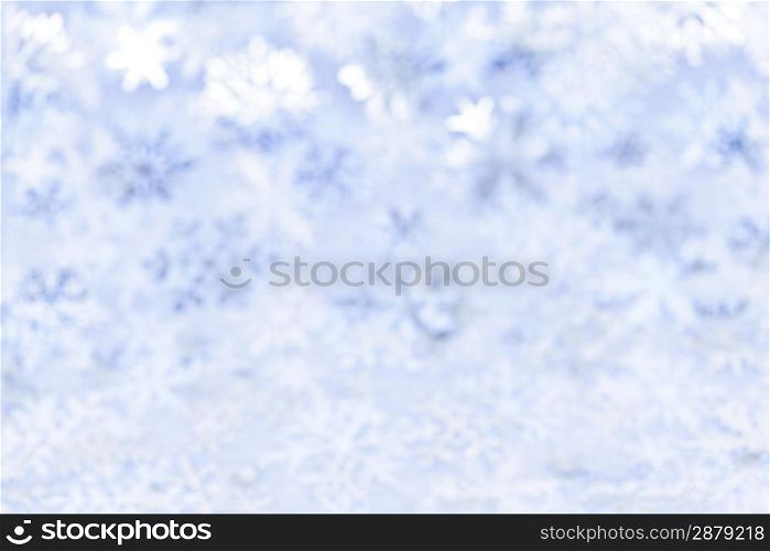 Christmas background with blue snowflakes