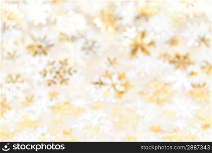 Christmas background with gold snowflakes