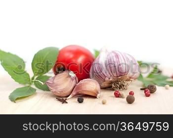 Christmas background with red ball and fir branch