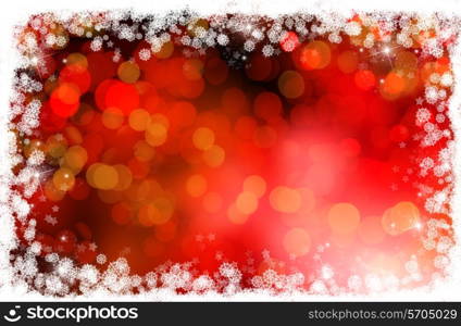 Christmas background with snowflake and stars border