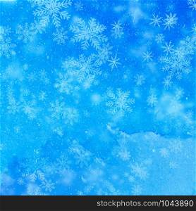 Christmas background with white snowflakes