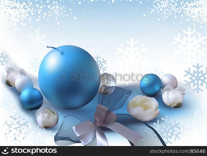 Christmas Background with Xmas Ornaments
