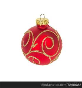 Christmas ball isolated on white background, red color