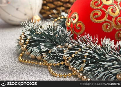 Christmas ball on a Christmas background