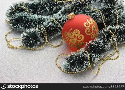 Christmas ball on Christmas background