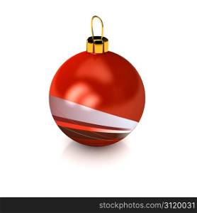 Christmas ball over white. 3d rendered image