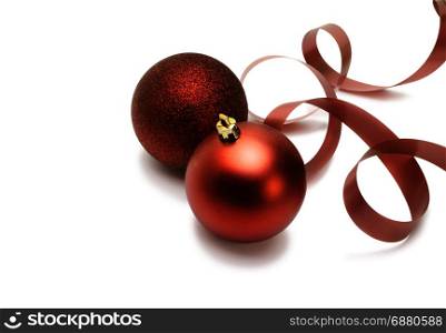 Christmas balls and ribbon