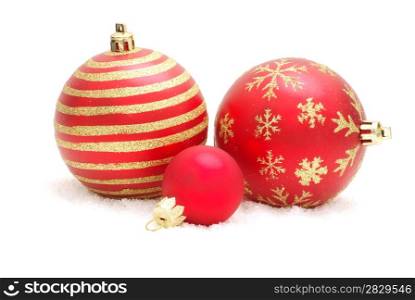 christmas balls isolated on a white background