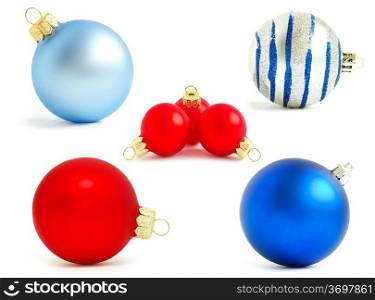 christmas balls isolated on the white background