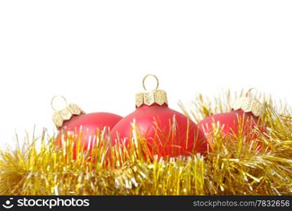 Christmas balls isolated on the white background