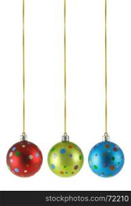 Christmas balls isolated over the white background