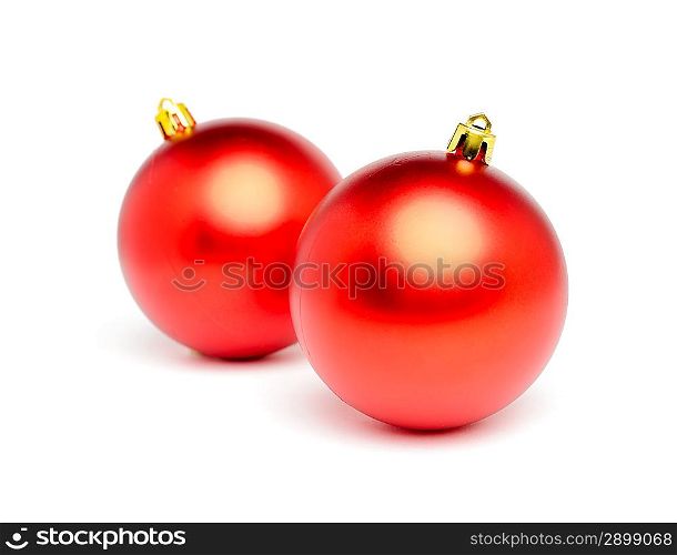 Christmas balls, isolated over white