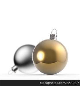 Christmas balls on white background