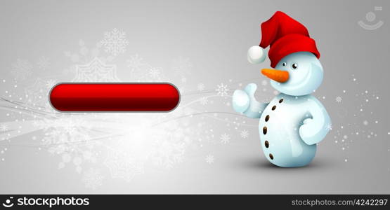 Christmas Banner with Positive Attitude Snowman