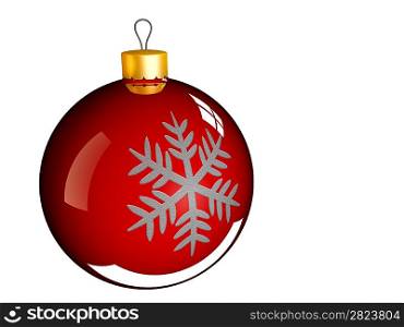 Christmas bauble ball in golden red as holidays background