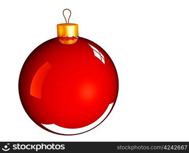 Christmas bauble ball in golden red as holidays background