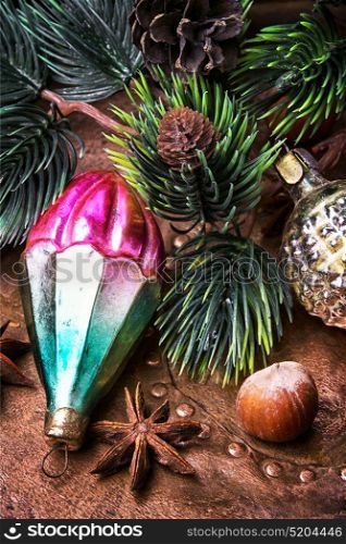 Christmas baubles glass. vintage christmas glass baubles from Soviet times
