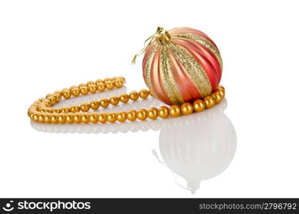 Christmas baubles isolated on the white