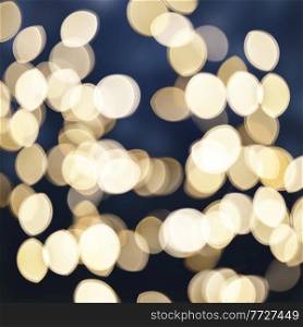 christmas  blue background with golden bokeh light beams. christmas background
