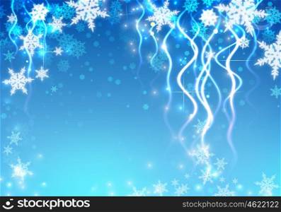 Christmas card. Conceptual blue image with christmas tree theme