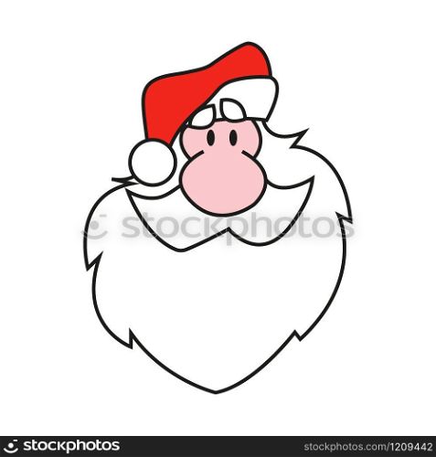 Christmas card. Funny cartoon Santa Claus