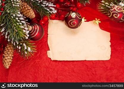 Christmas card on red background