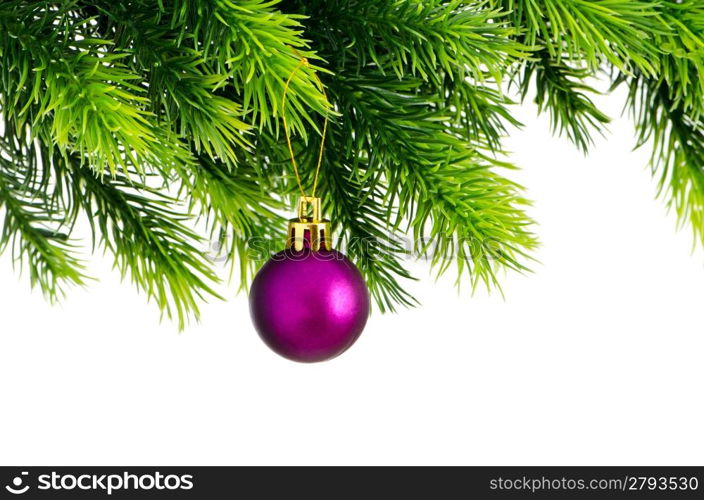 Christmas concept with baubles on white