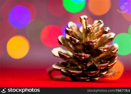 Christmas concept with decoration and bokeh ligths background