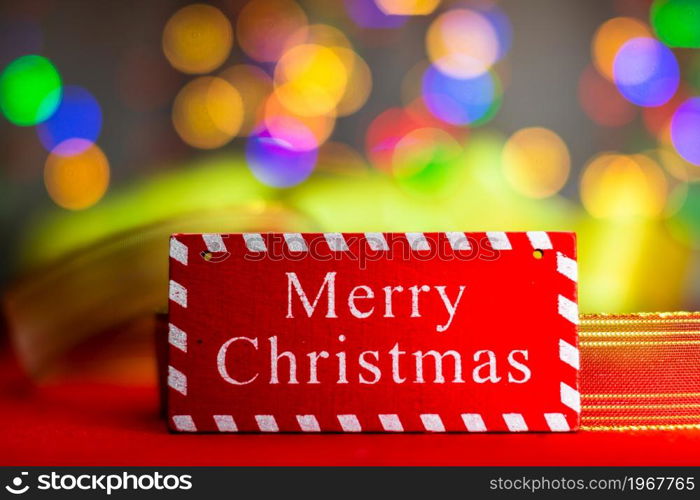 Christmas concept with decoration and bokeh ligths background