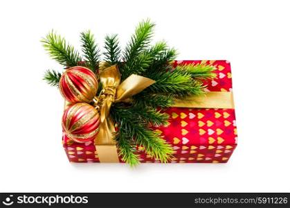 Christmas concept with decoration and giftbox