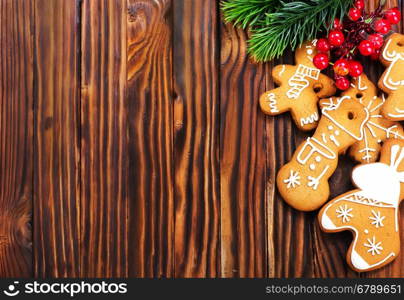 christmas cookies on a table, ginger cookies