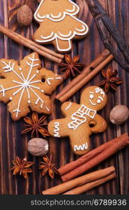 christmas cookies on a table, ginger cookies