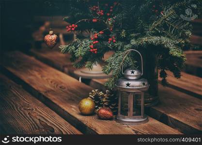 Christmas Decor on wooden table