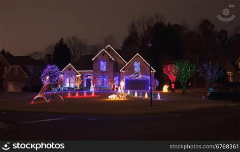 Christmas decorated house