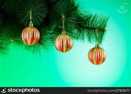 Christmas decoration against the colorful gradient background
