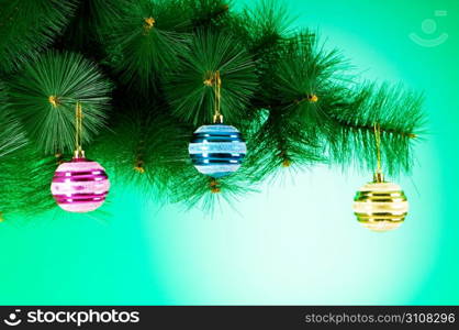 Christmas decoration against the colorful gradient background