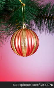 Christmas decoration against the colorful gradient background