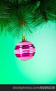 Christmas decoration against the colorful gradient background