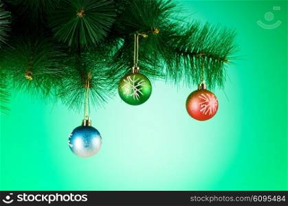 Christmas decoration against the colorful gradient background