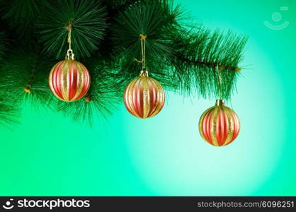 Christmas decoration against the colorful gradient background