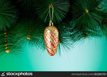 Christmas decoration against the colorful gradient background