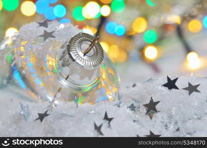 Christmas decoration and defocused lights