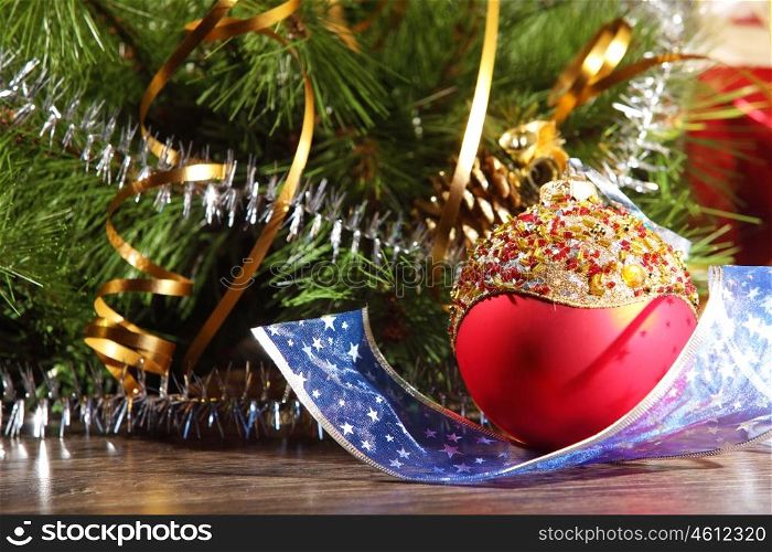 christmas decoration. Beautiful christmas decorations for a christmas tree