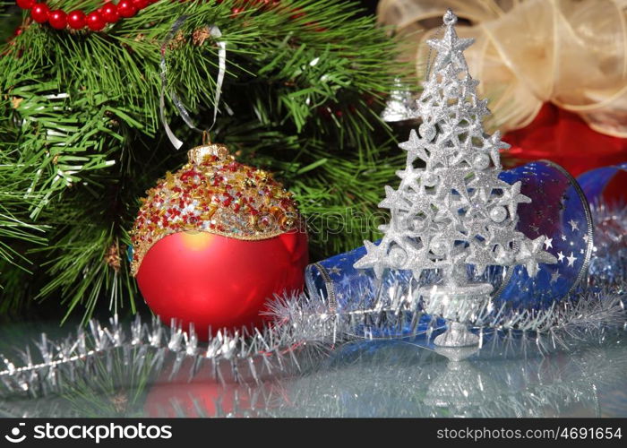 christmas decoration. Beautiful christmas decorations for a christmas tree