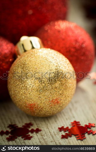 Christmas decoration. Christmas ball with ornaments