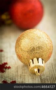 Christmas decoration. Christmas ball with ornaments