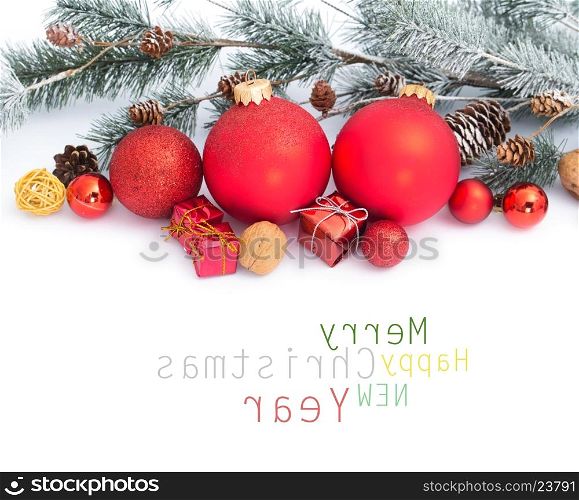 Christmas decoration. Composition on white background