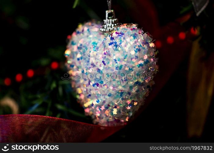Christmas decoration hanging in Christmas tree