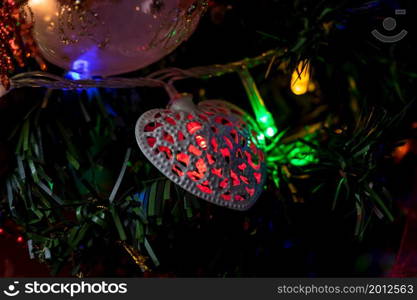 Christmas decoration hanging in Christmas tree